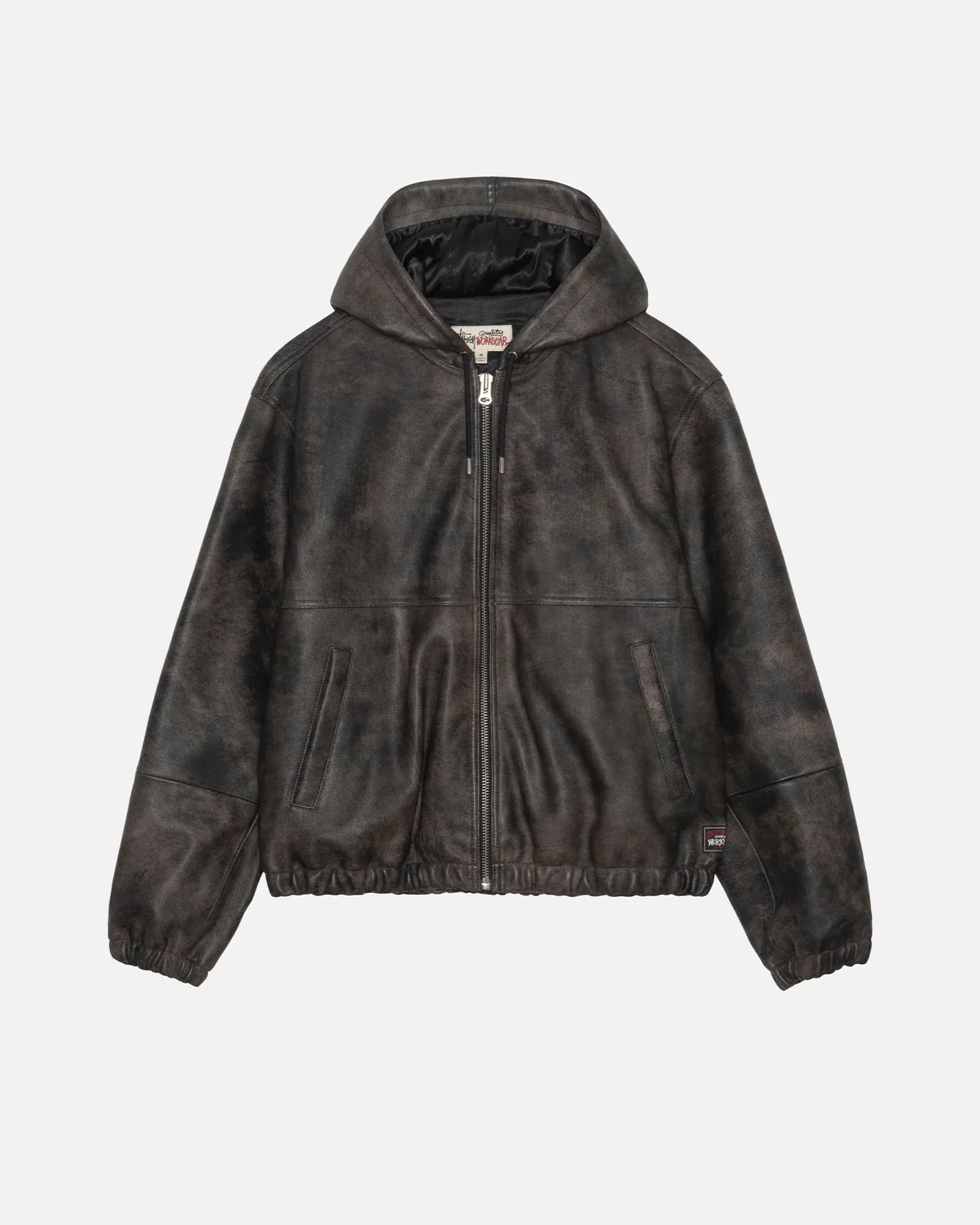 STUSSY WORK JACKET STONEWASH LEATHER BLACK STUSSY WORK JACKET STONEWASH LEATHER BLACK