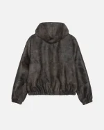 STUSSY WORK JACKET STONEWASH LEATHER BLACK