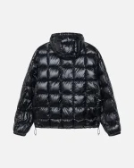 STUSSY MIDWEIGHT HOODED PUFFER BLACK
