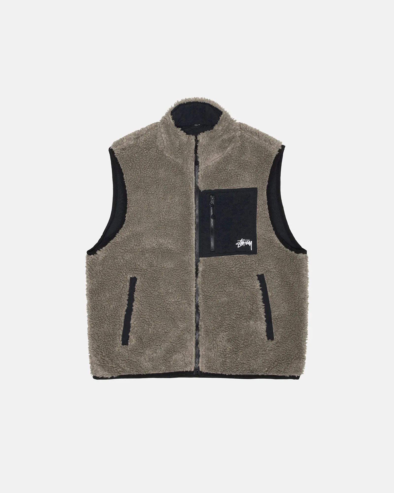 STUSSY SHERPA REVERSIBLE VEST STUSSY SHERPA REVERSIBLE VEST