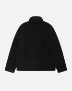 STUSSY POLAR FLEECE HALF ZIP MOCK NECK BLACK
