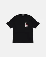 STUSSY KINGPIN TEE PIGMENT DYED BLACK