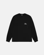 BASIC STÜSSY LS TEE PIGMENT DYED BLACK