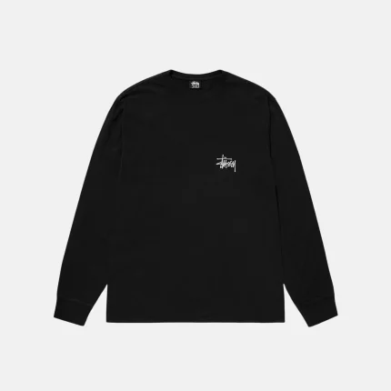 BASIC STÜSSY LS TEE PIGMENT DYED BLACK