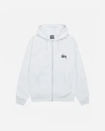 BASIC STÜSSY ZIP HOODIE ASH HEATHER