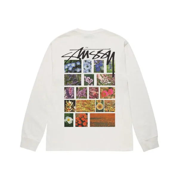 FLOWER GRID PIGMENT DYED LS SWEATSHIRT WHITE FLOWER GRID PIGMENT DYED LS SWEATSHIRT WHITE