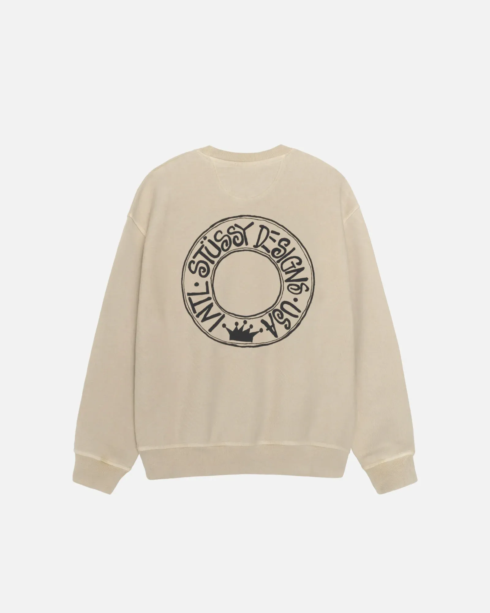 STUSSY BUANA CREW PIGMENT DYED KHAKI STUSSY BUANA CREW PIGMENT DYED KHAKI
